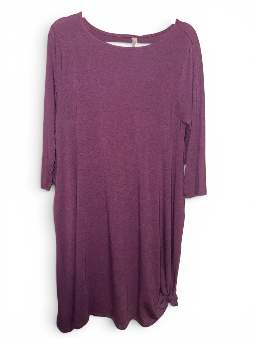 Zenana Women's Long Sleeve Jersey Flared Swing T-Shirt Dress - Picture 2 of 5